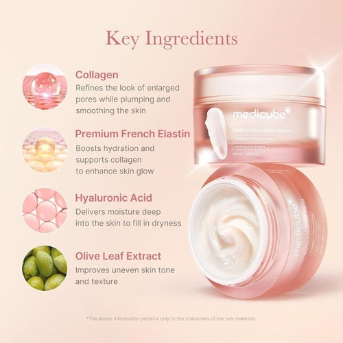 Medicube Triple Collagen Cream – Crema Viso Anti-Età al Collagene Triplo K-Beauty
