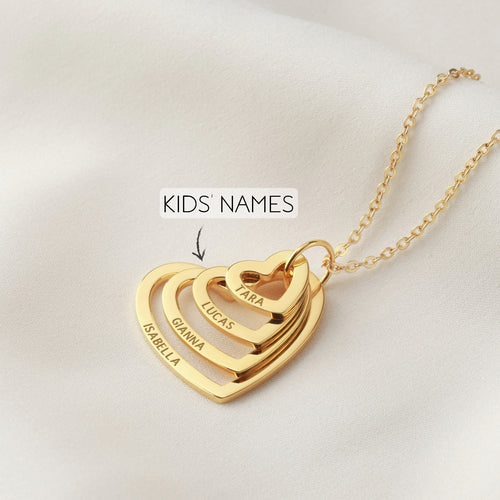 Collana Personalizzata per Nonna con Cuori – Gioiello Nana Inciso a Mano